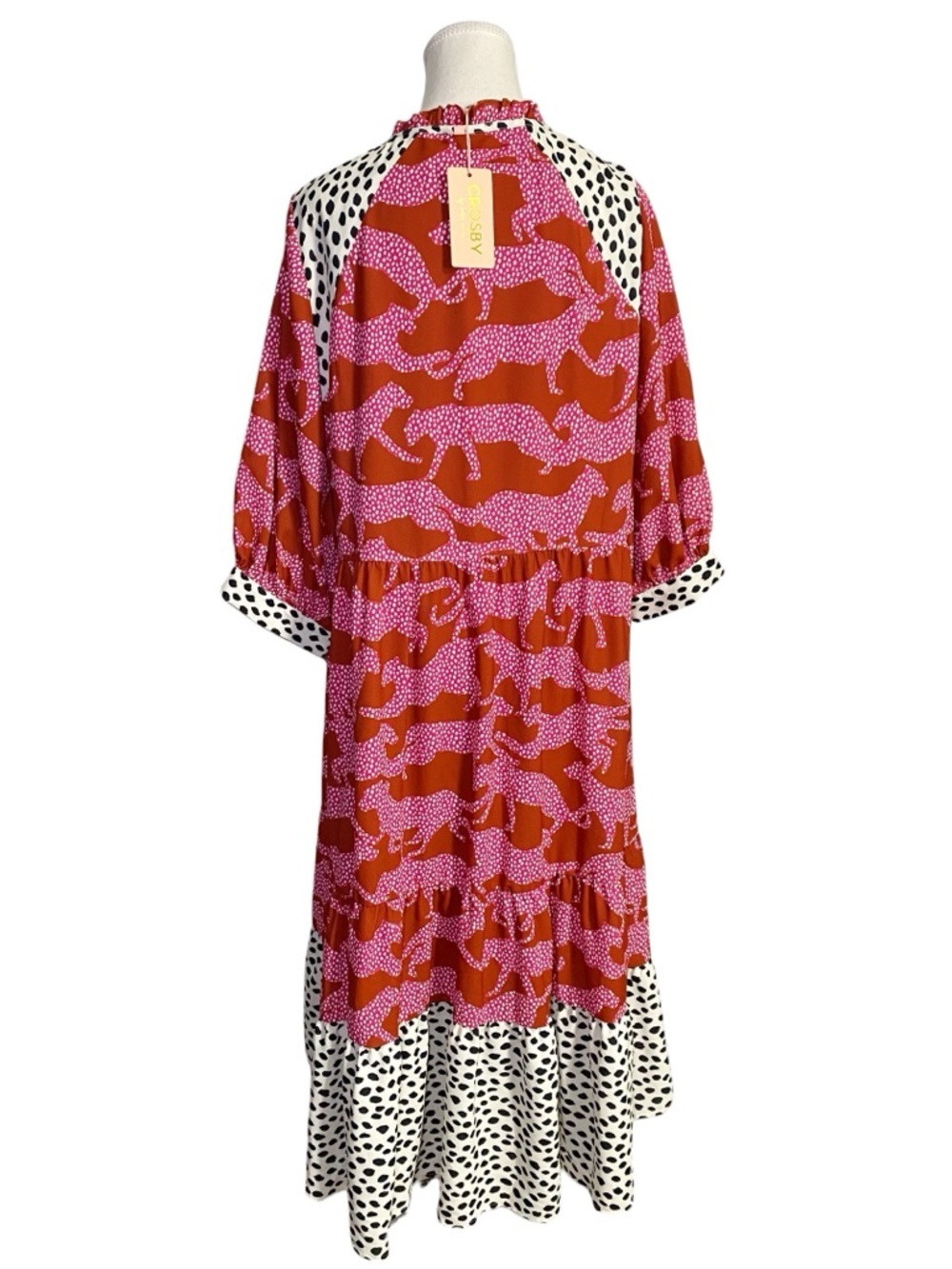 CROSBY by Mollie Burch Talulah Maxi Long Sleeve Dress in "Jumping Jags" NWT - Picture 2 of 16